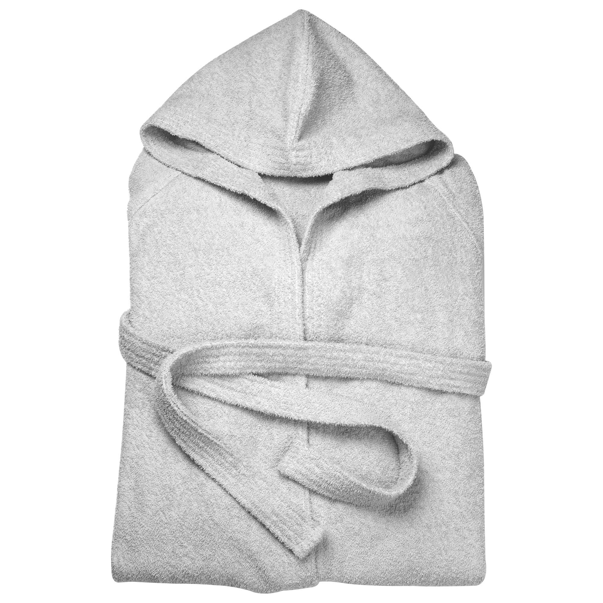 Essential Hooded Bathrobe in Cotton Terry Grey