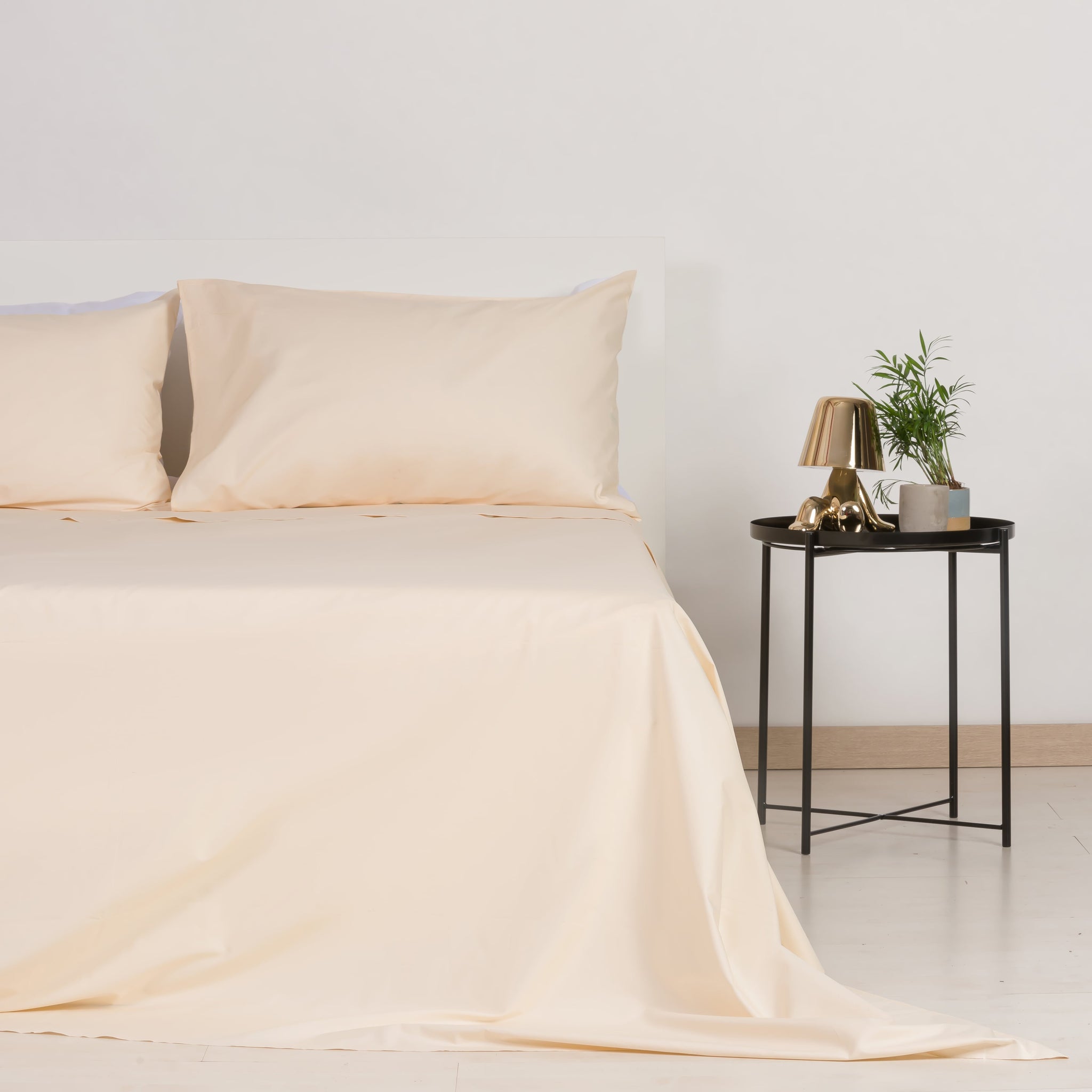 Draps en percale 100% coton ivoire