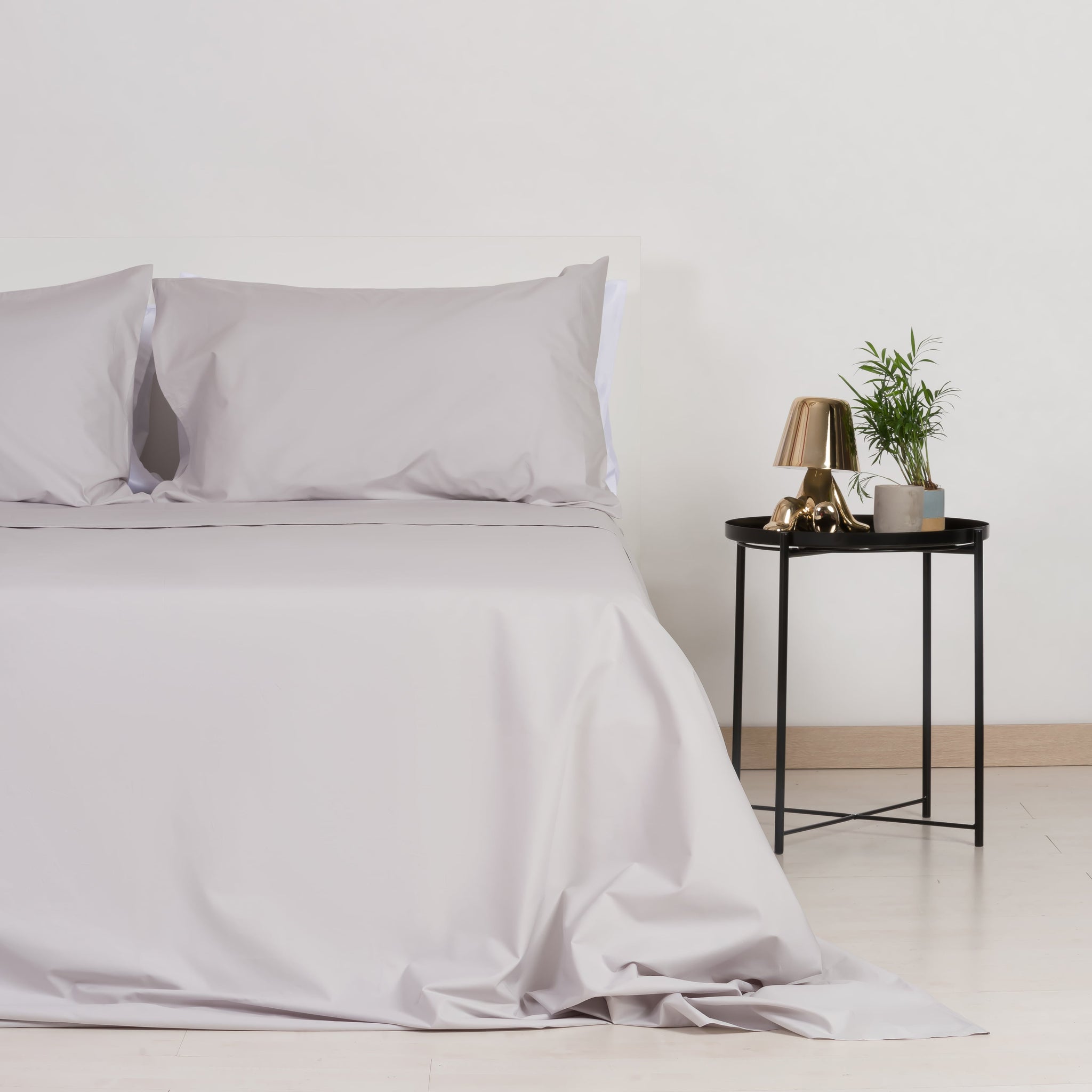 Draps en percale 100% coton gris