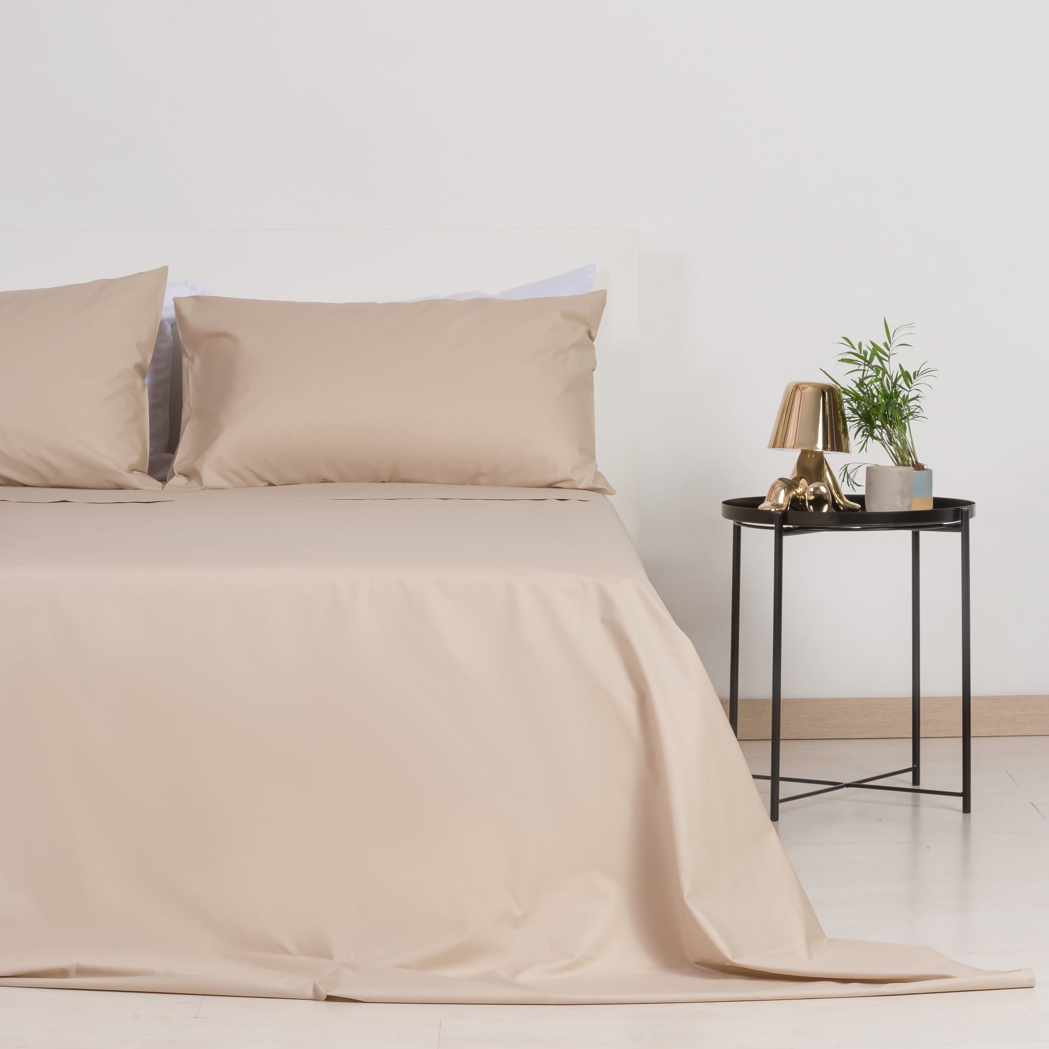 Sheet set in 100% Cotton Percale Sand