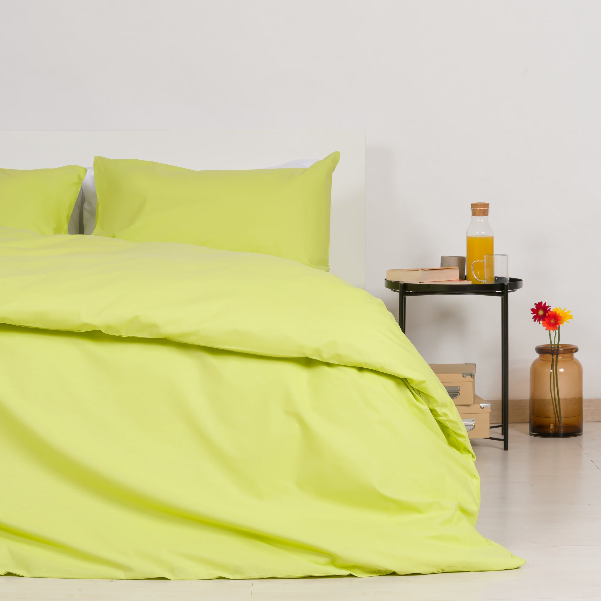 Copripiumino con federe in 100% Cotone Verde Lime