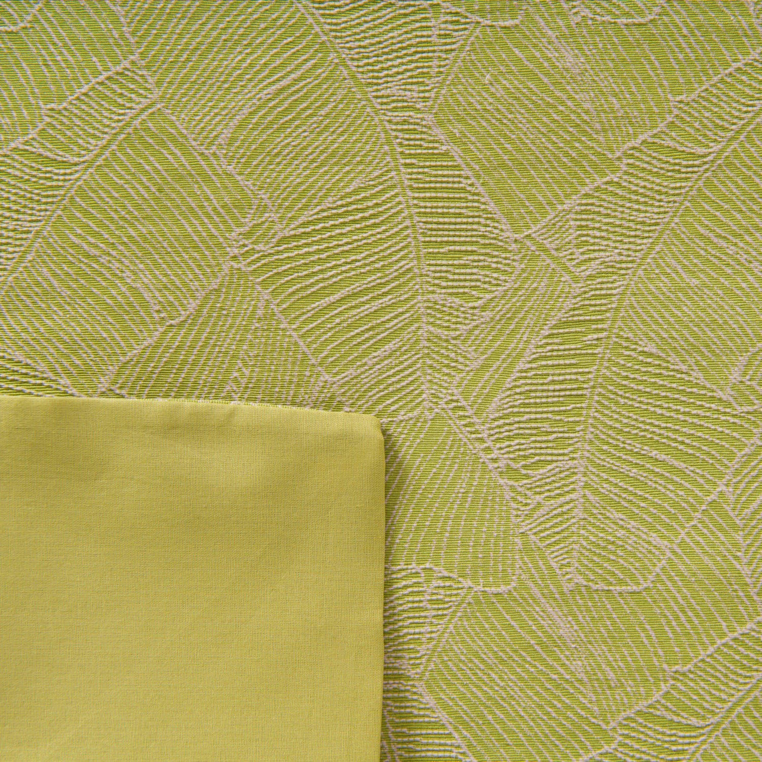 Copripiumino in cotone con federe Jacquard Giungla Verde