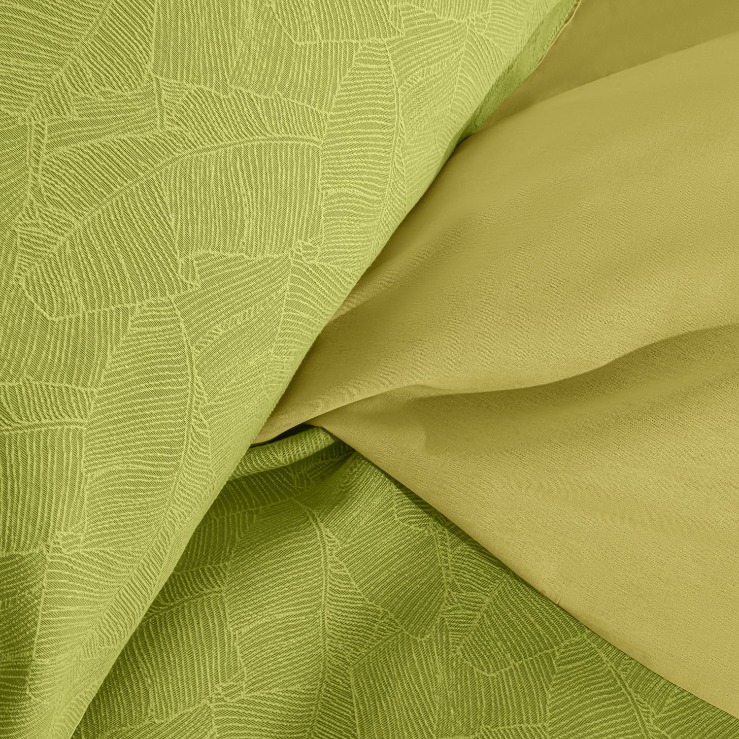 Copripiumino in cotone con federe Jacquard Giungla Verde