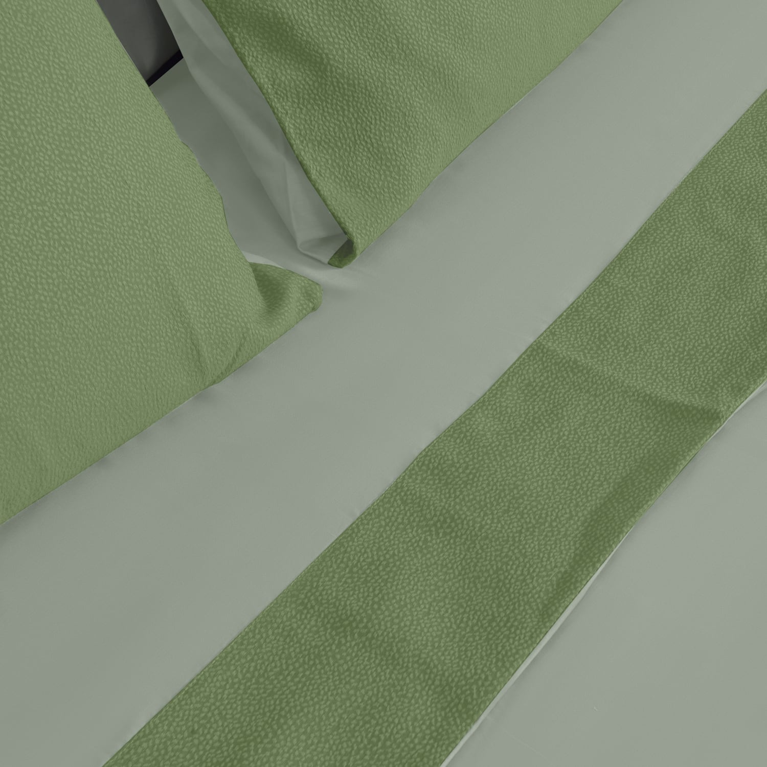 Double Bed Sheet Set with Jacquard Frill Keppler Light Green