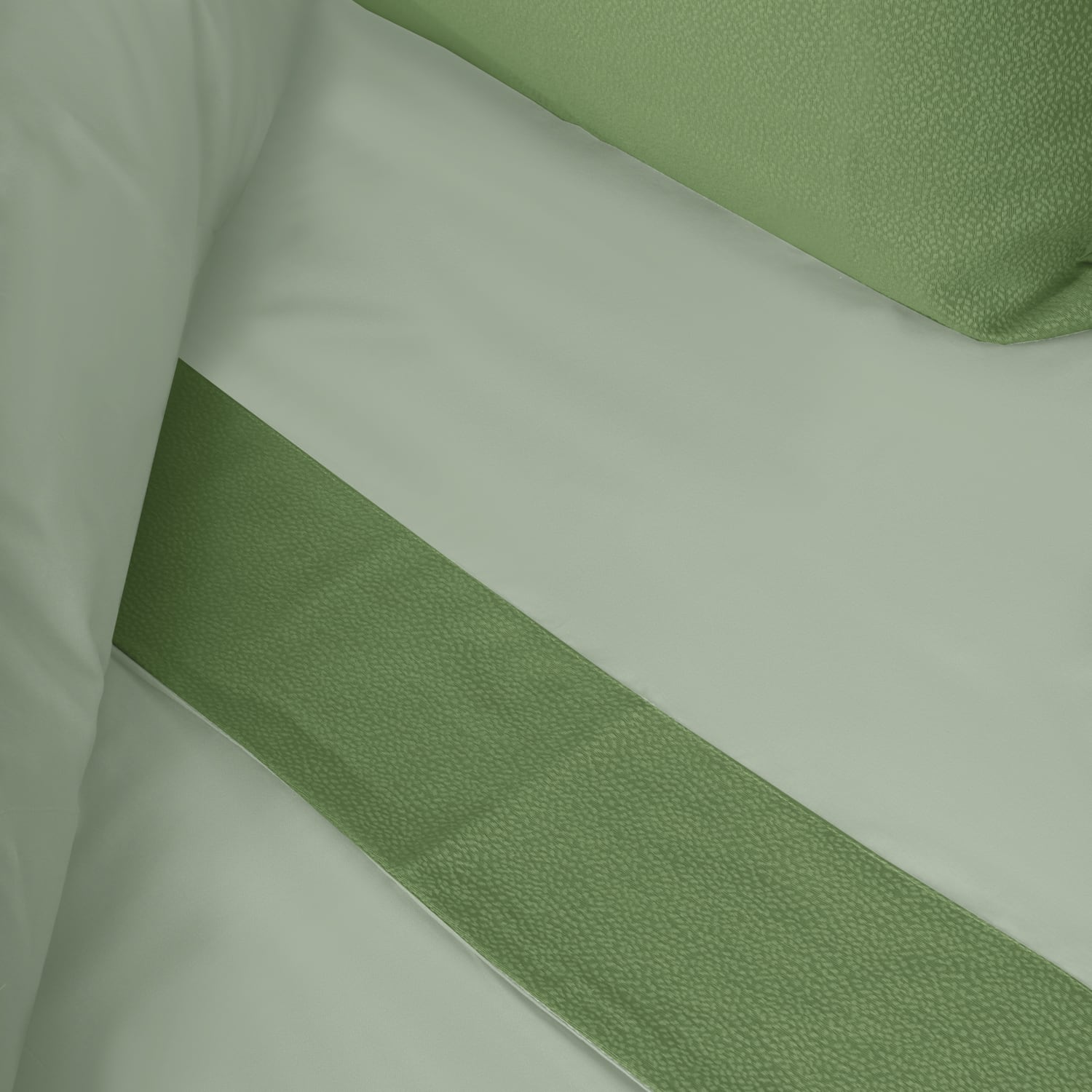 Double Bed Sheet Set with Jacquard Frill Keppler Light Green