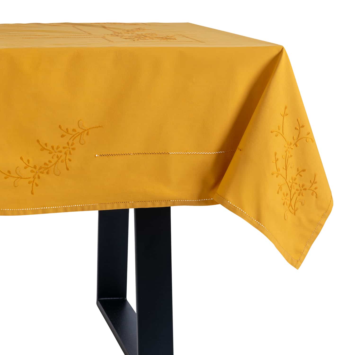 Tablecloth + 12 hand-embroidered napkins in pure cotton Made in Italy, Francesca variant