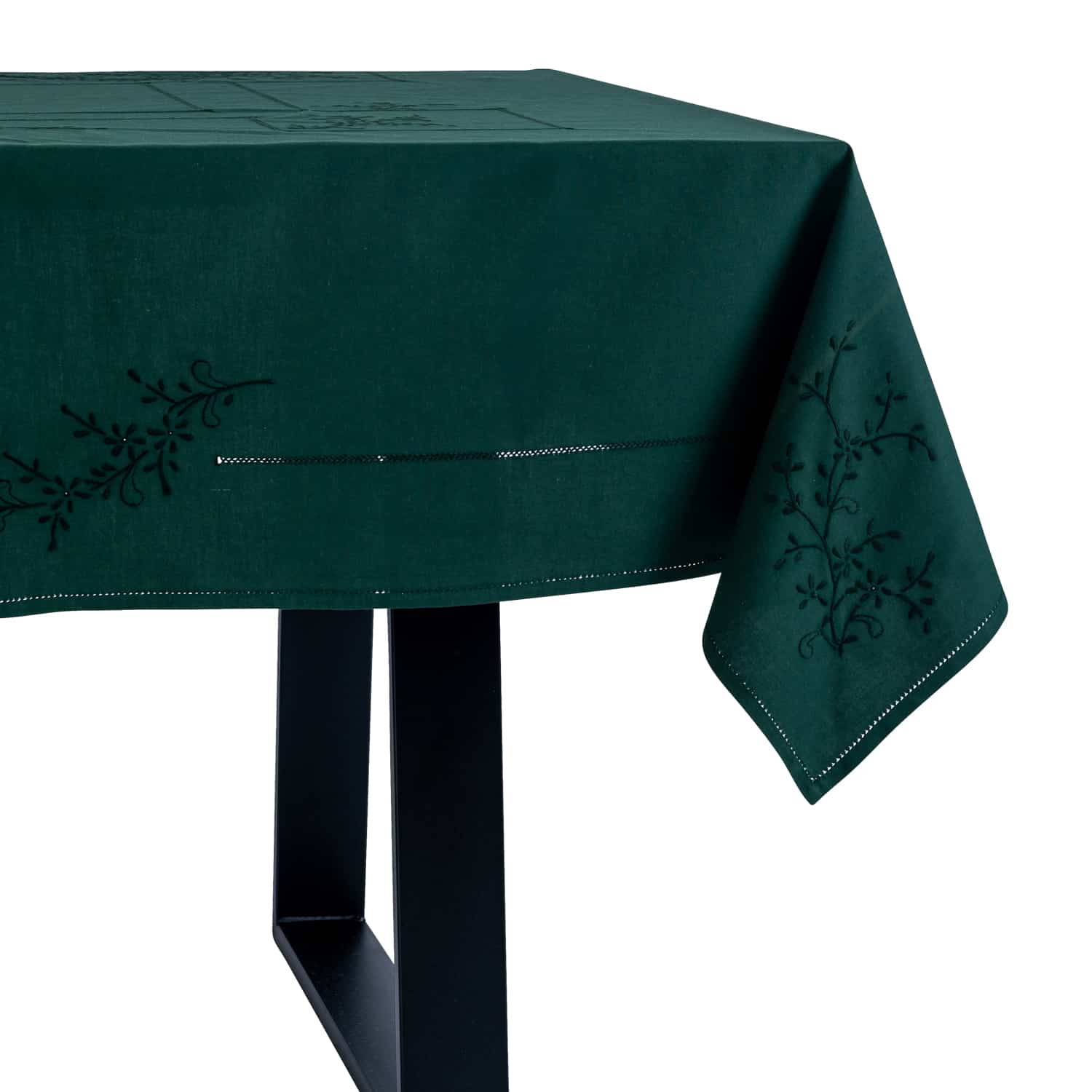 Tablecloth + 12 hand-embroidered napkins in pure cotton Made in Italy, Francesca variant