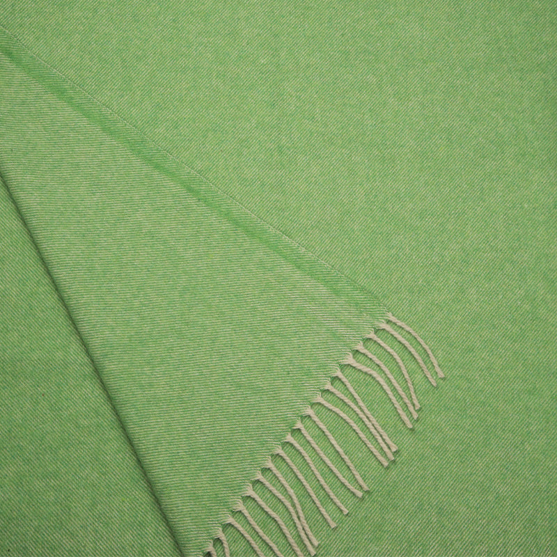 Plaid Unique con frange in misto Lana Verde