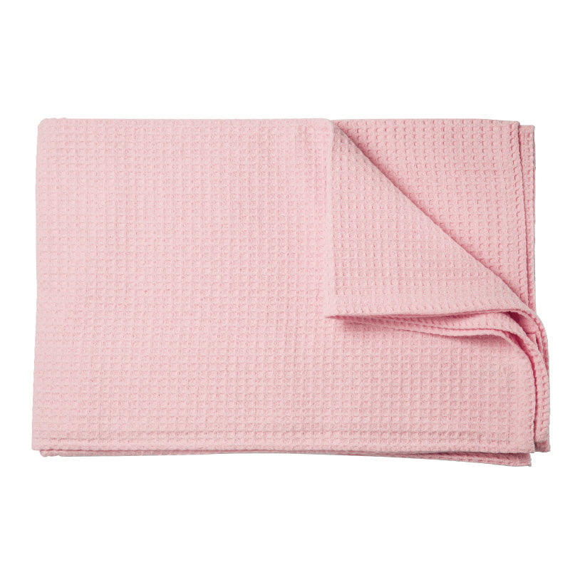 Pink honeycomb 100% cotton shower towel